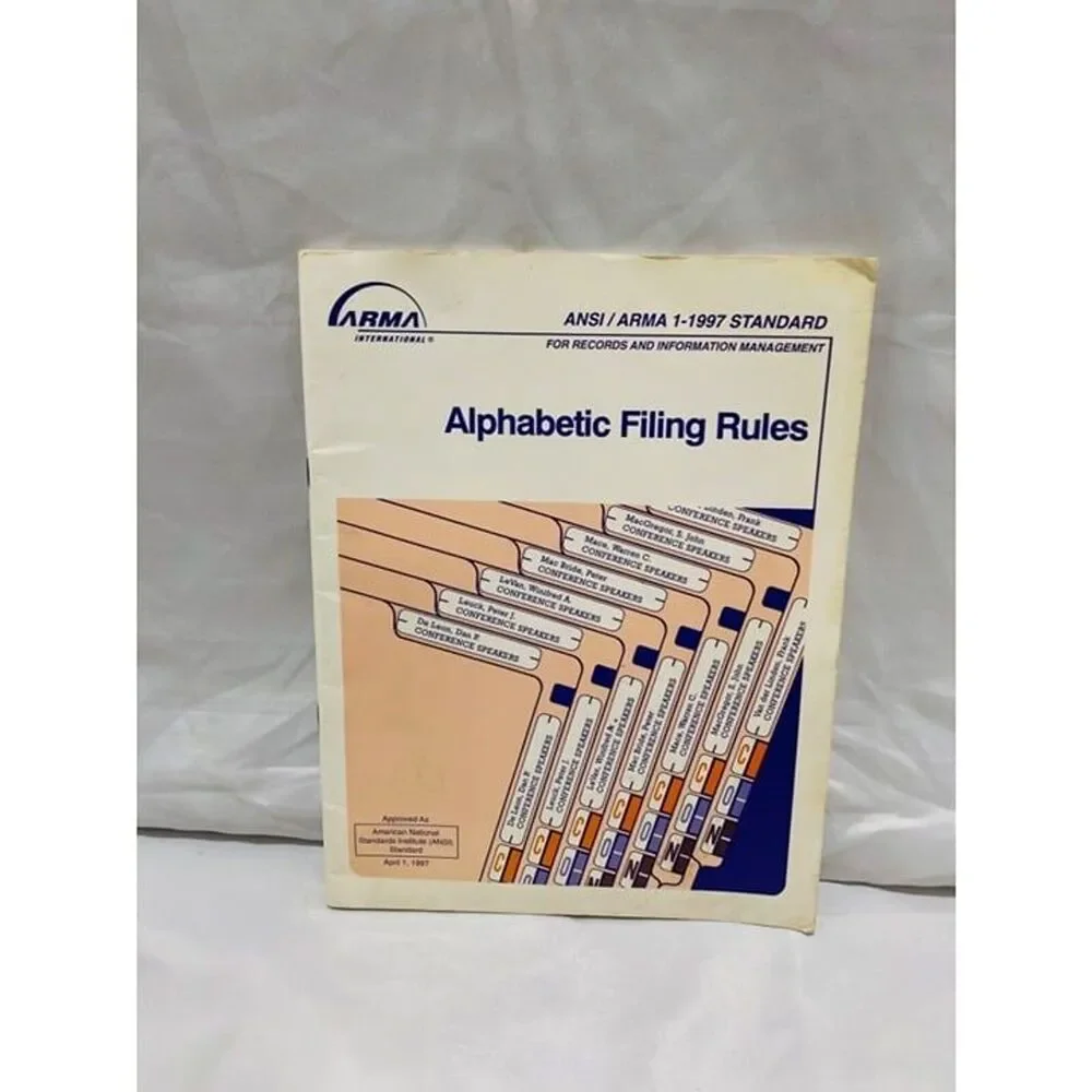 Alphabetic Filing Rules Second Edition by ARMA International Vintage 1997